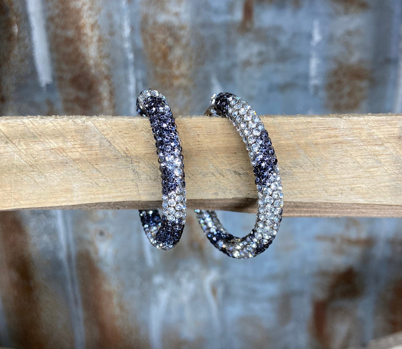 Colored Black Rhinestone Hoops 2.1 – KennaBee Boutique