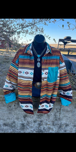 Coronado Serape Aztec Jacket Shacket - Also in Plus Size
