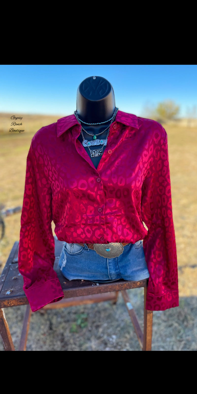 Midnight Merlot Leopard Top - Also in Plus Size