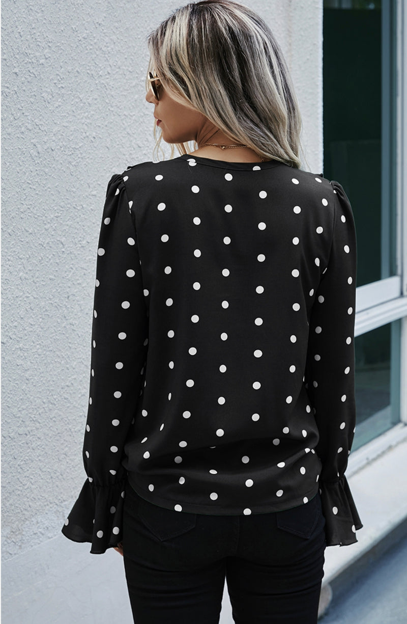 Fryar Lane Black Polka Dot Top - Also in Plus Size