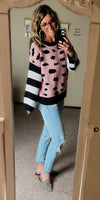 Falling for You Leopard Stripe Sweater - Also in Plus Size