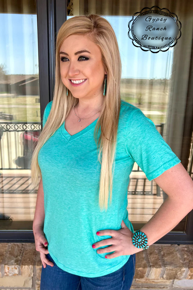 Simple Sterling Turquoise Top - Also in Plus Size