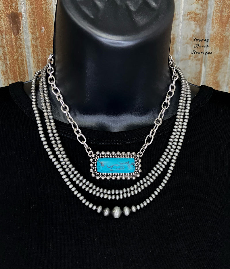 Frio River Turquoise Bar Necklace