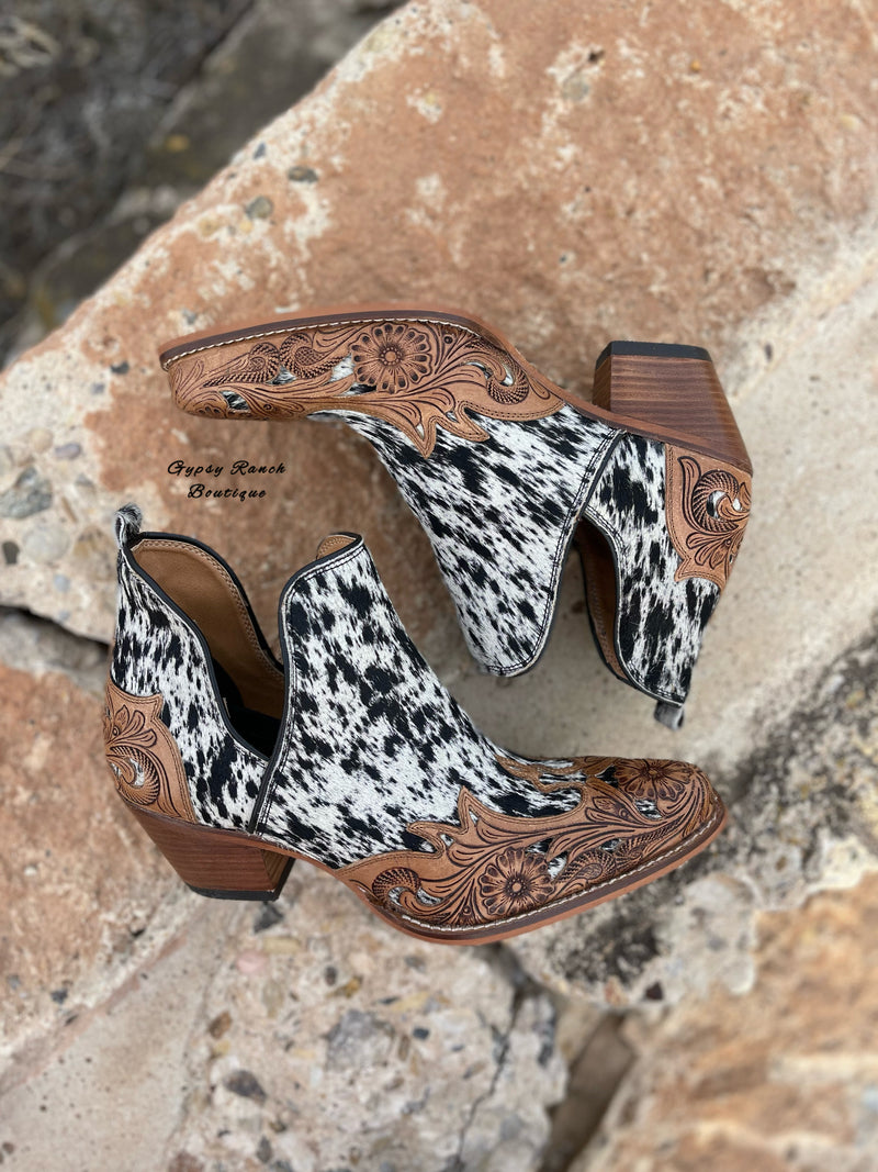 The Stockyard Cowhide Tooled Leather Boots