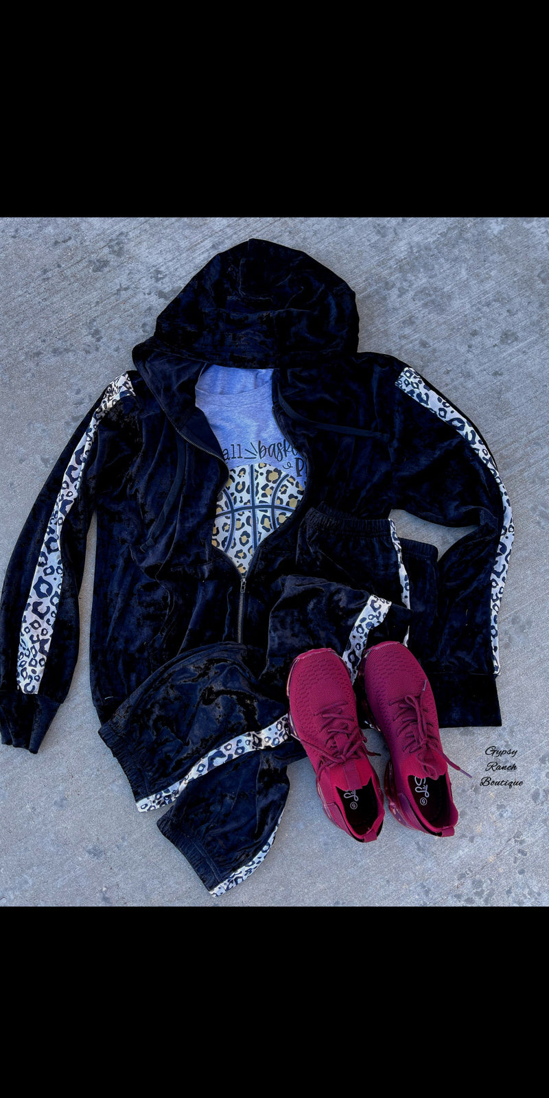 Choosing Sides Velvet Leopard Joggers & Jacket