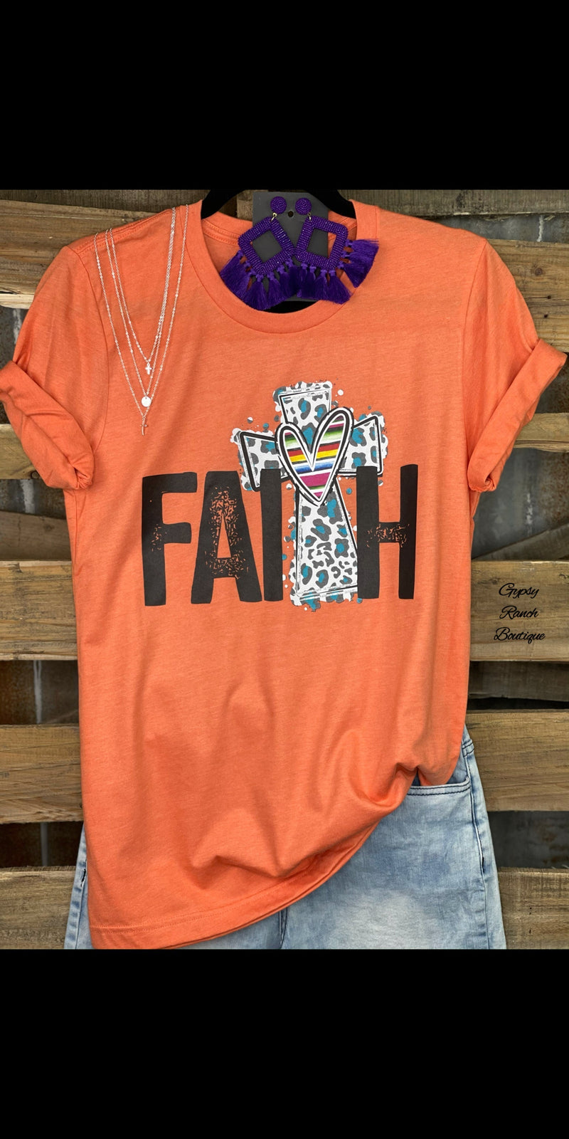 FAITH Leopard Heart Top - Also in Plus Size