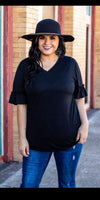 Rare Runaway Black Ruffle Top - Also in Plus Size