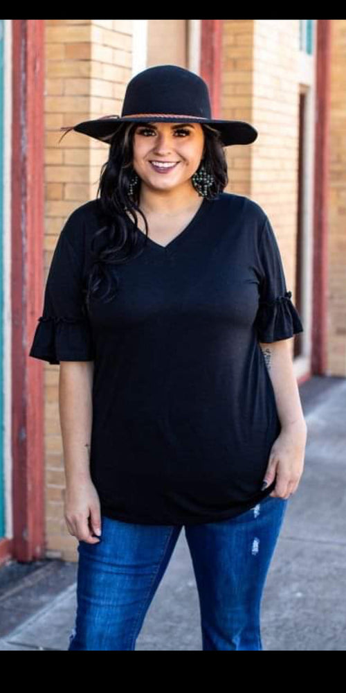 Rare Runaway Black Ruffle Top - Also in Plus Size