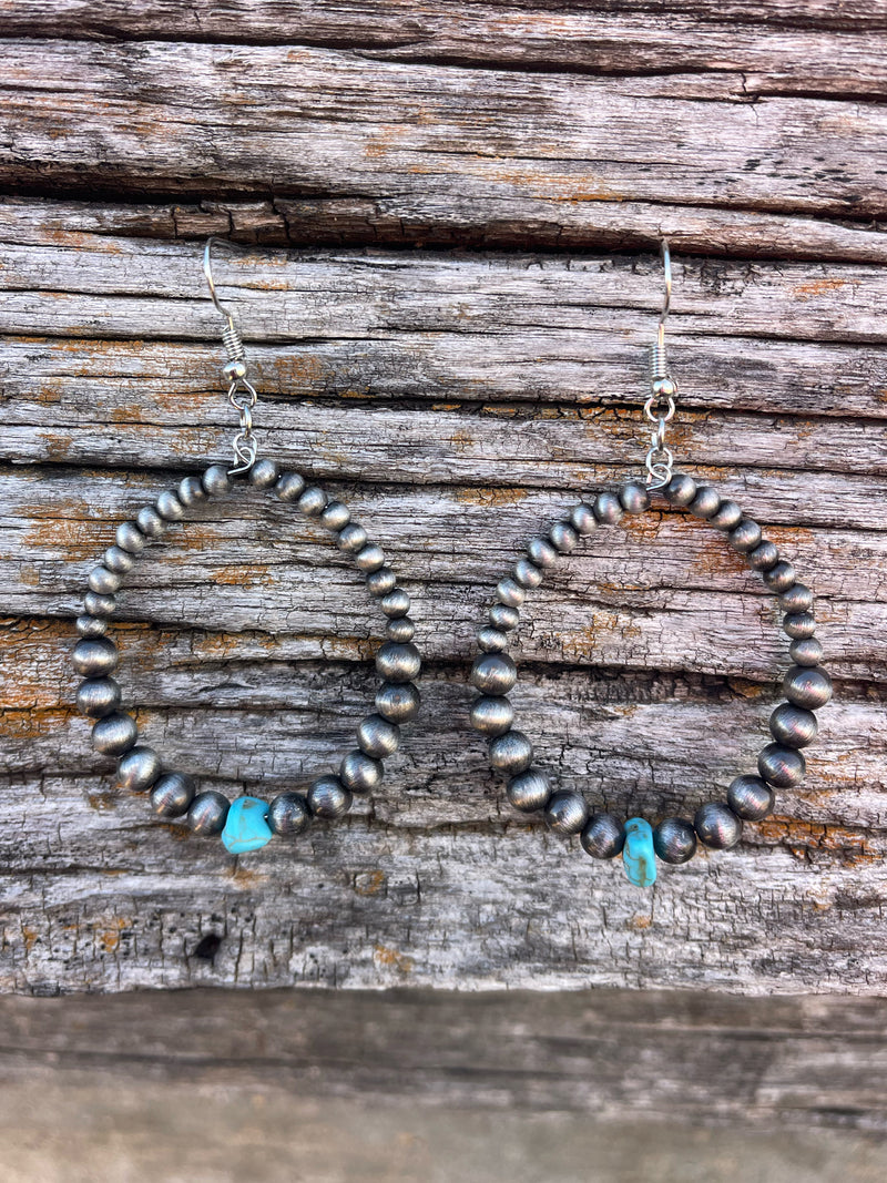 Gilded Hills Turquoise Hoop Earrings