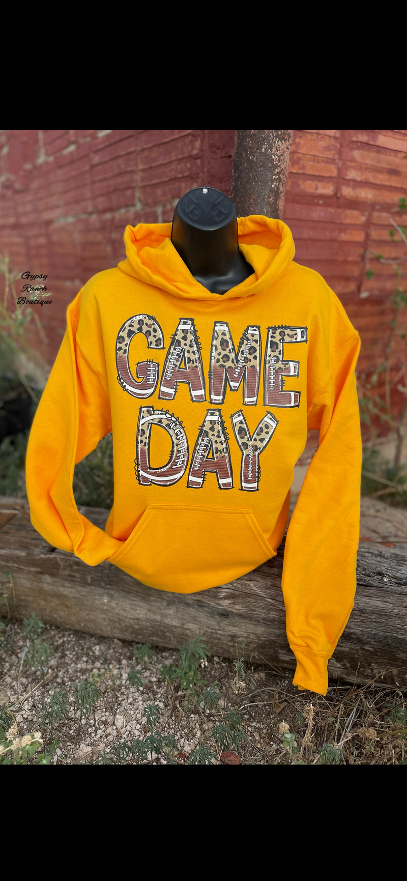 Gold Game Day Football Hoodie Top - Also in Plus Size