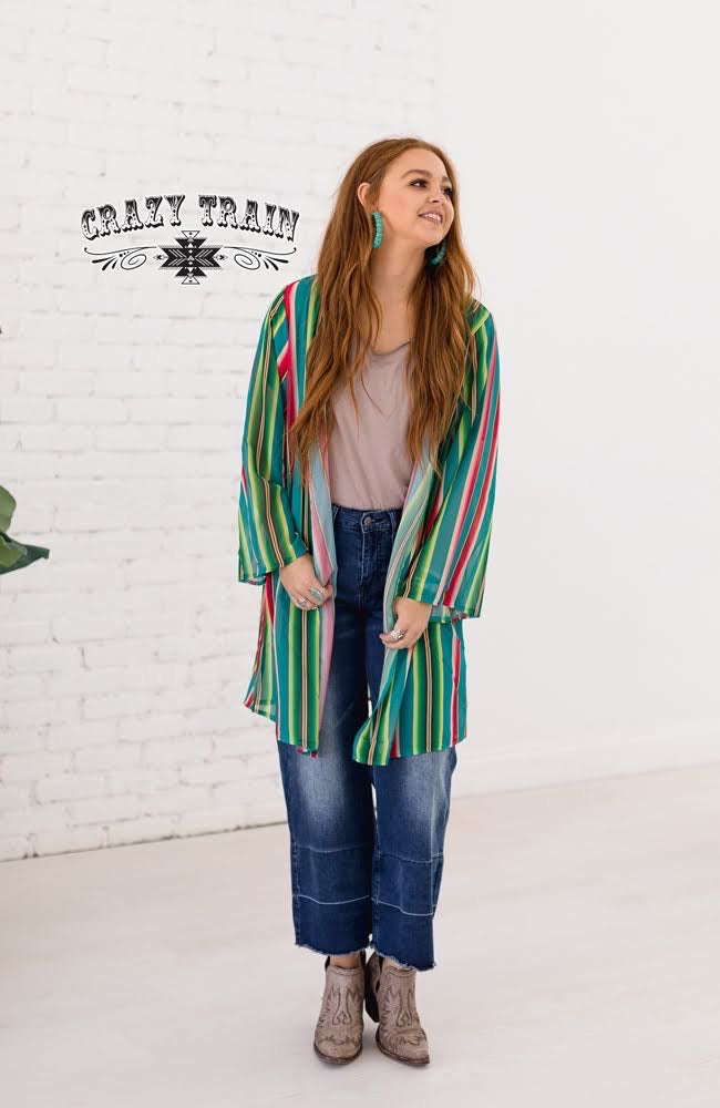 Siesta Serape Kimono Cardigan - Also in Plus Size
