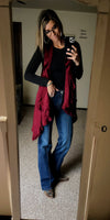 Bre Burgundy Cardigan Vest  - Also in Plus Size
