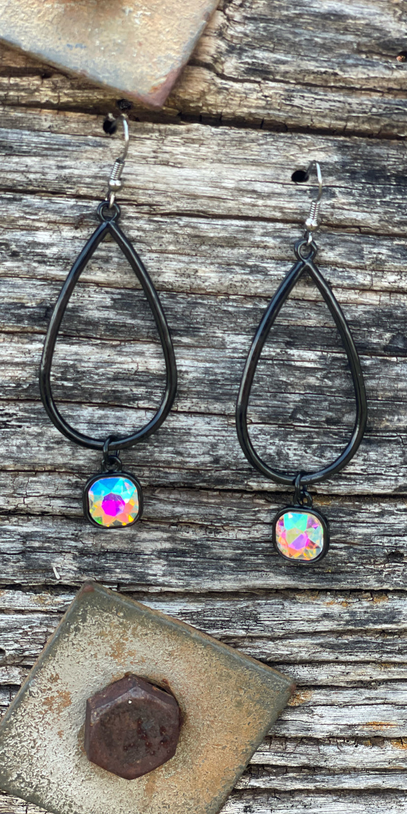 Atlantic Black AB Earrings