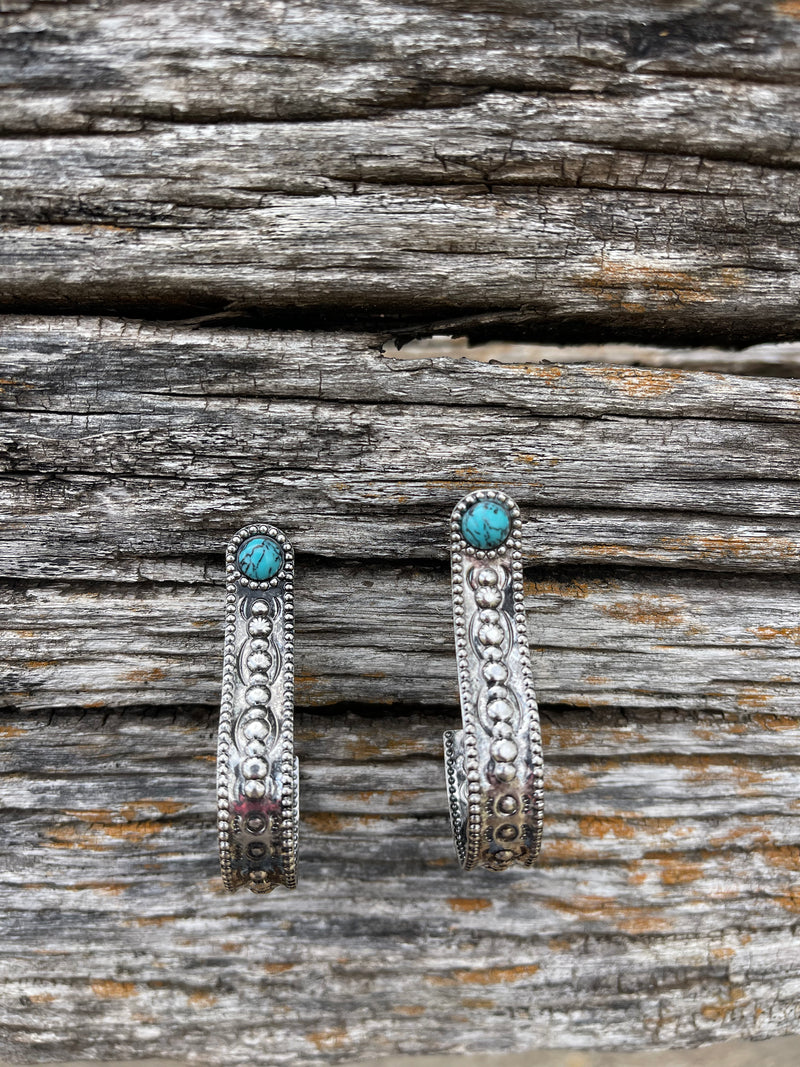 Westward Way Turquoise & Silver Earrings