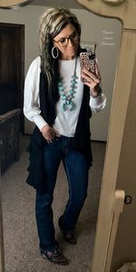 Teddra Black Cardigan Vest  - Also in Plus Size