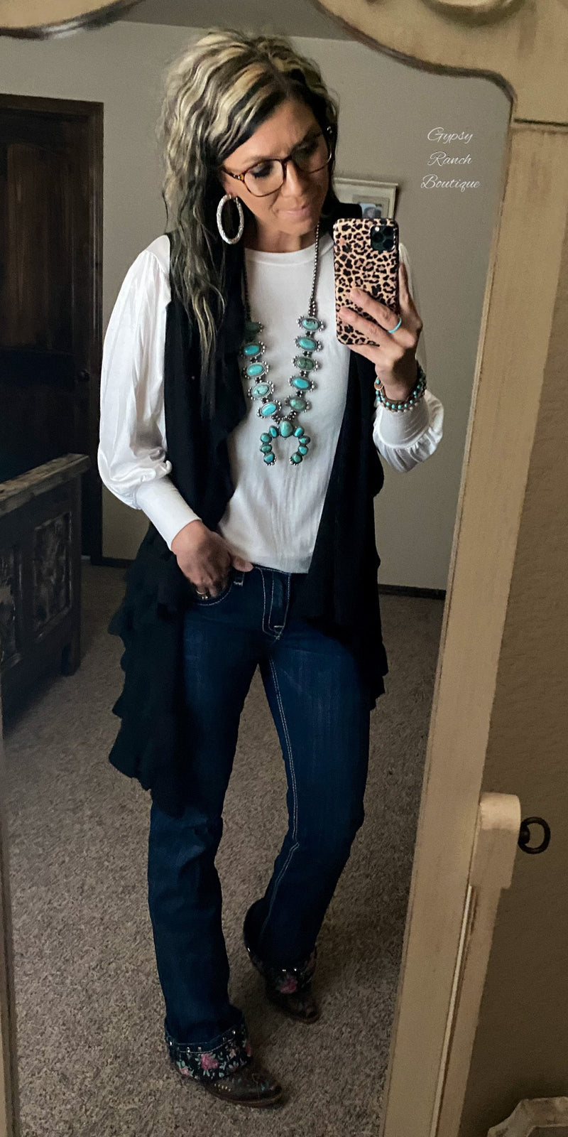 Teddra Black Cardigan Vest  - Also in Plus Size