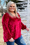 Take the Lead Velvet Top - Also in Plus Size