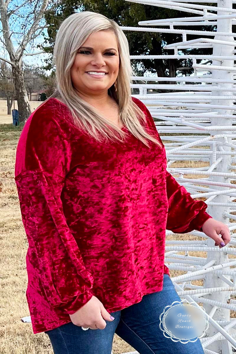 Take the Lead Velvet Top - Also in Plus Size