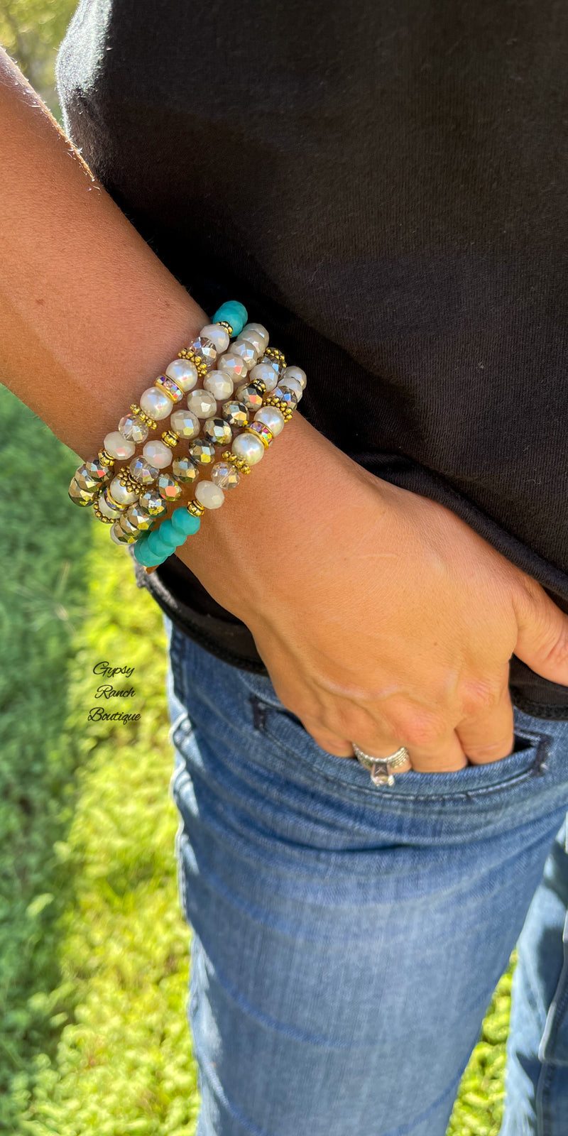 GrandView Turquoise Cream Wrap Bracelet