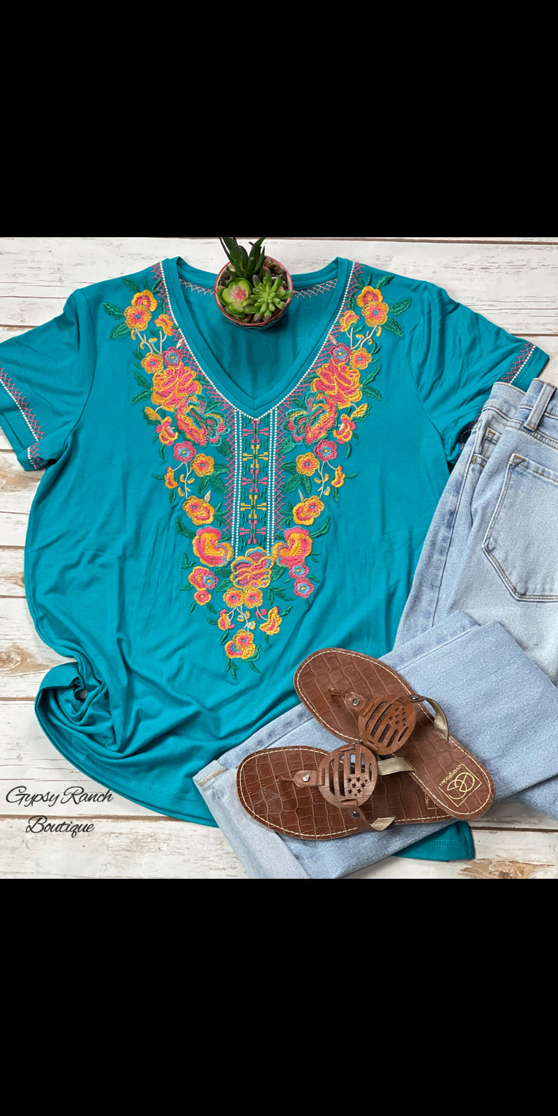 Bound For Greatness Floral Embroidered Top