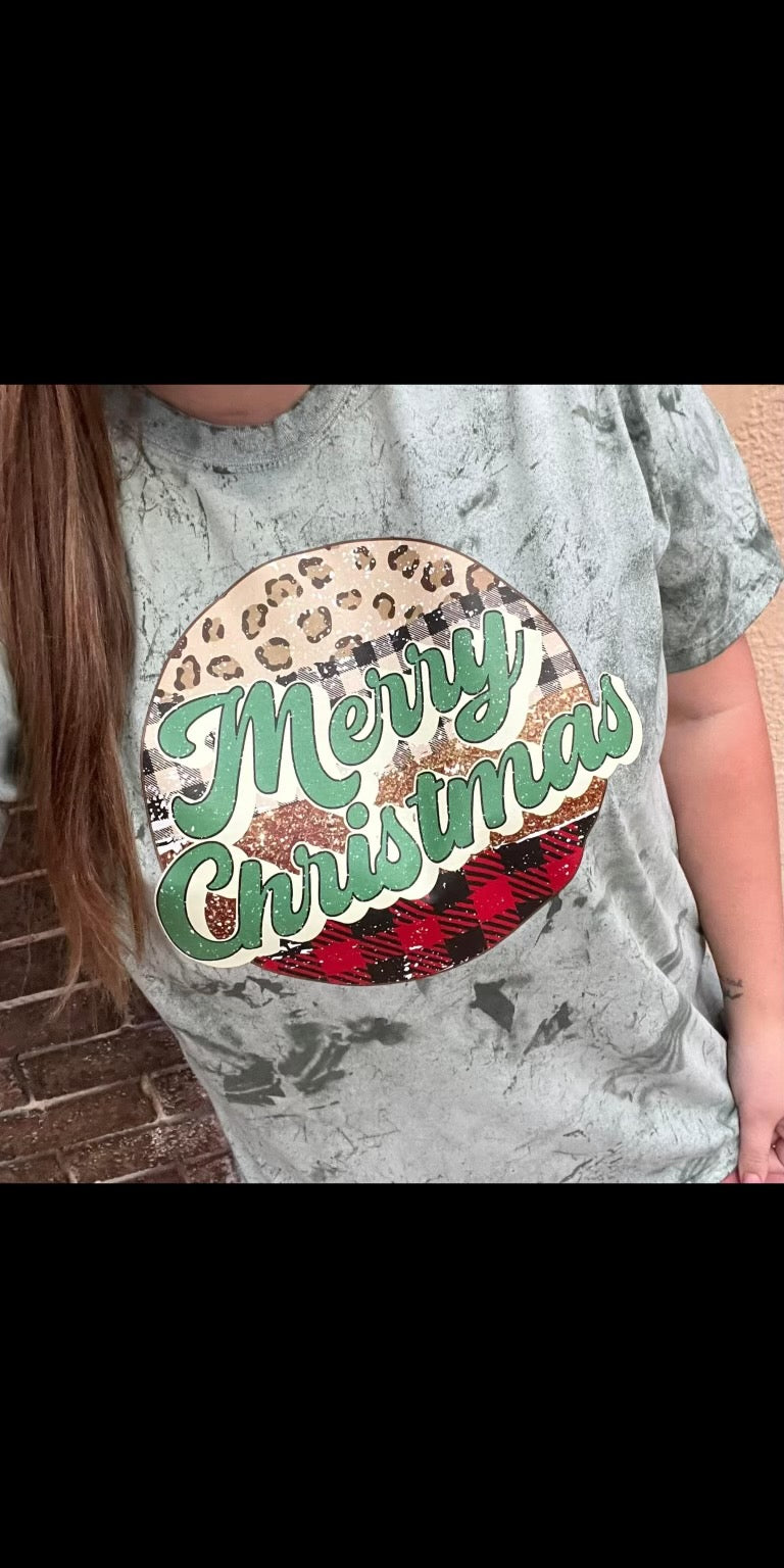 Merry Christmas Acid Wash Top - Also in Plus Size