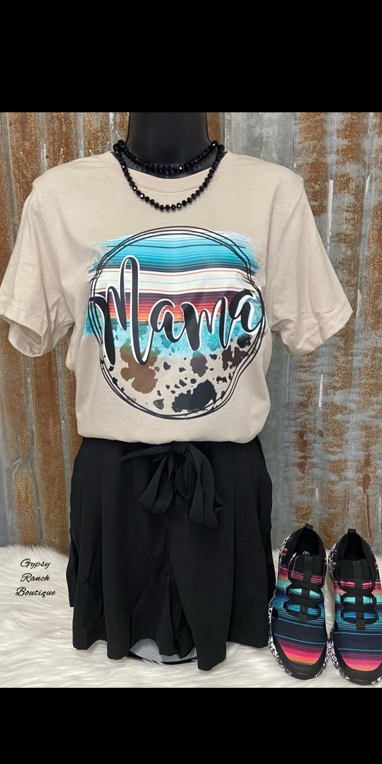 Mama Serape & Cow print Top - Also in Plus Size
