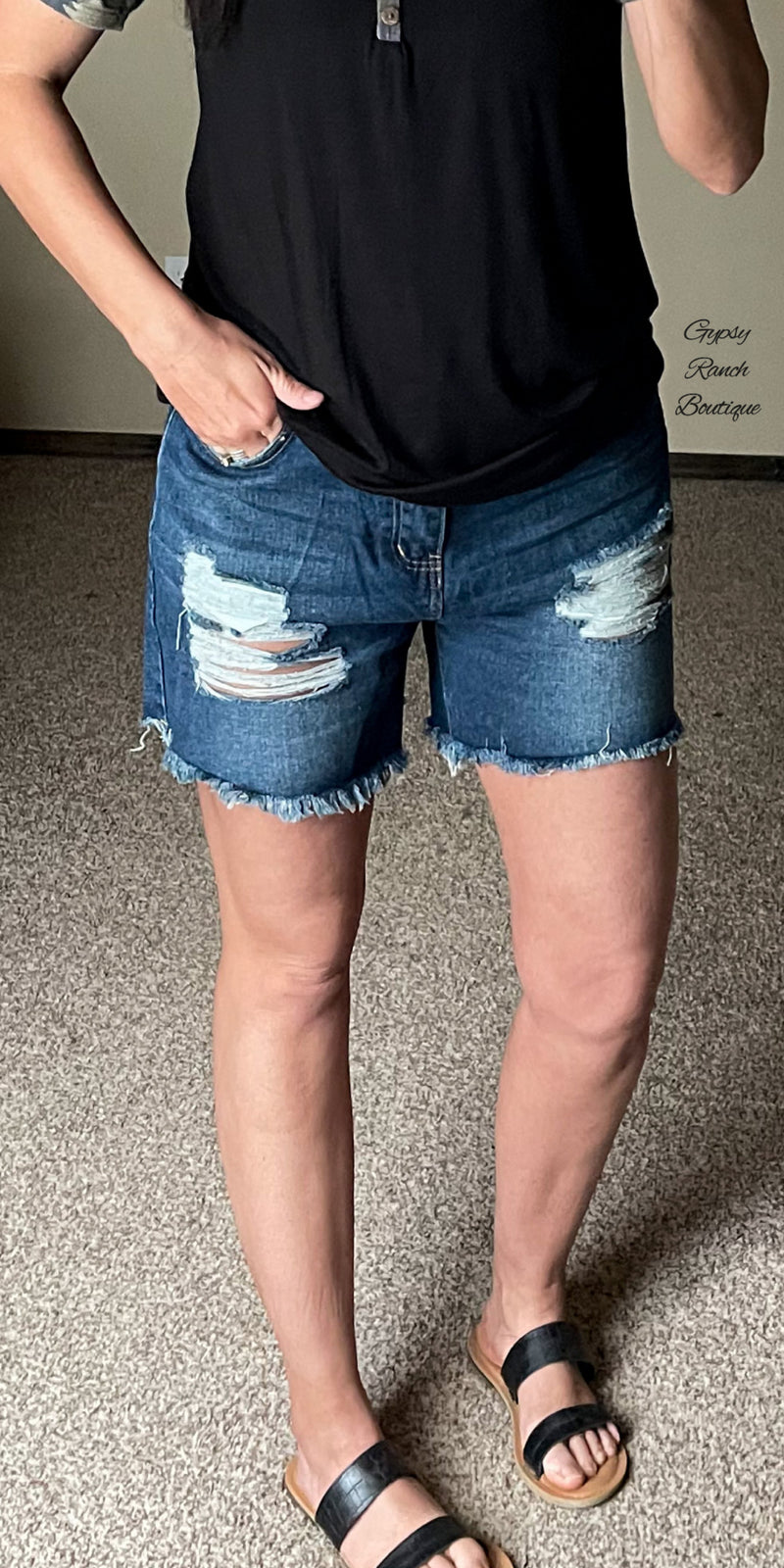 Dell City Distressed Denim Shorts