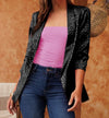 Nash Black Leopard Blazer Style Cardigan