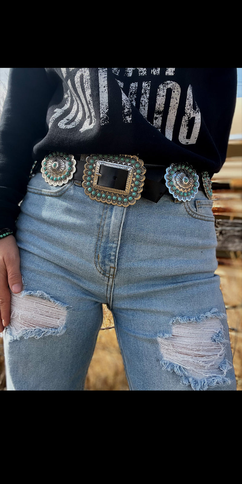 FlagStaff Silver Turquoise Concho Belt