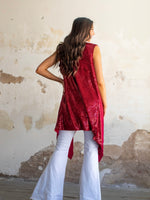 Tulsa Time Wine Sequin Vest-Also in Plus Size
