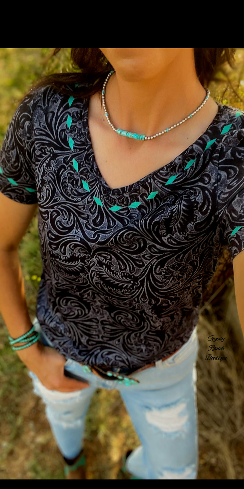 Take me to the Jackpot Tooled Top - Also in Plus Size