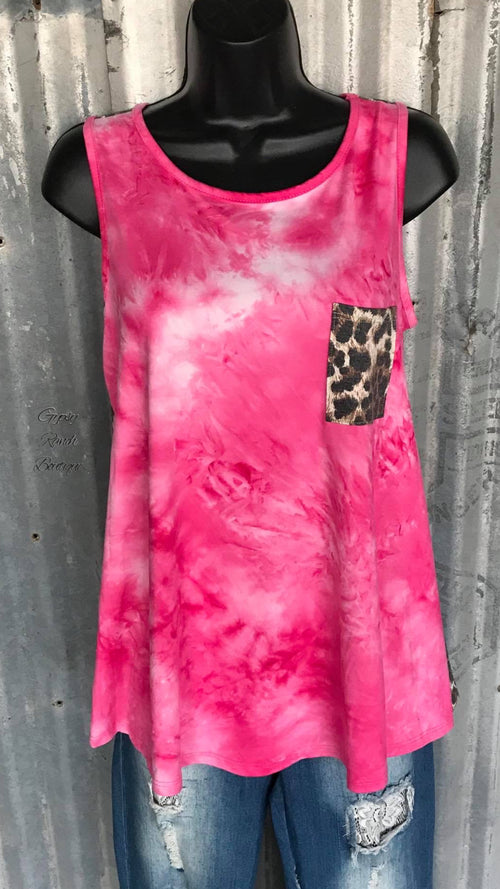 Hula Leopard & Pink Tank Top - Also in Plus Size