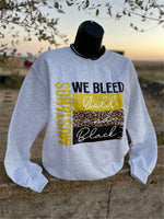 Mustangs We Bleed Black and Gold Sweatshirt - Also in Plus Size