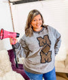MAMA Leopard Football Inside Out Sweatshirt - Also in Plus Size