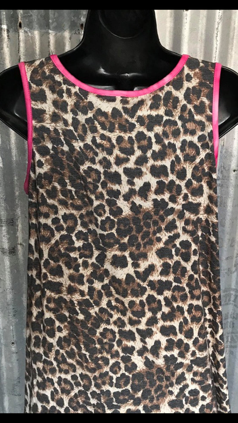 Hula Leopard & Pink Tank Top - Also in Plus Size