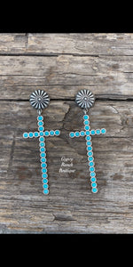 Daven Turquoise Cross Earrings