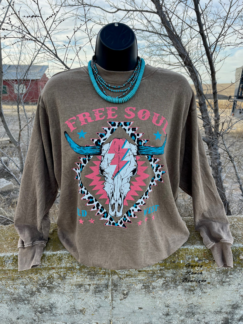 Free Soul Wild West Sweatshirt Pullover Top - Also in Plus Size