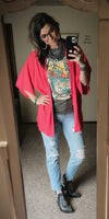 Spring Fling Coral Linen Kimono - Also in Plus Size