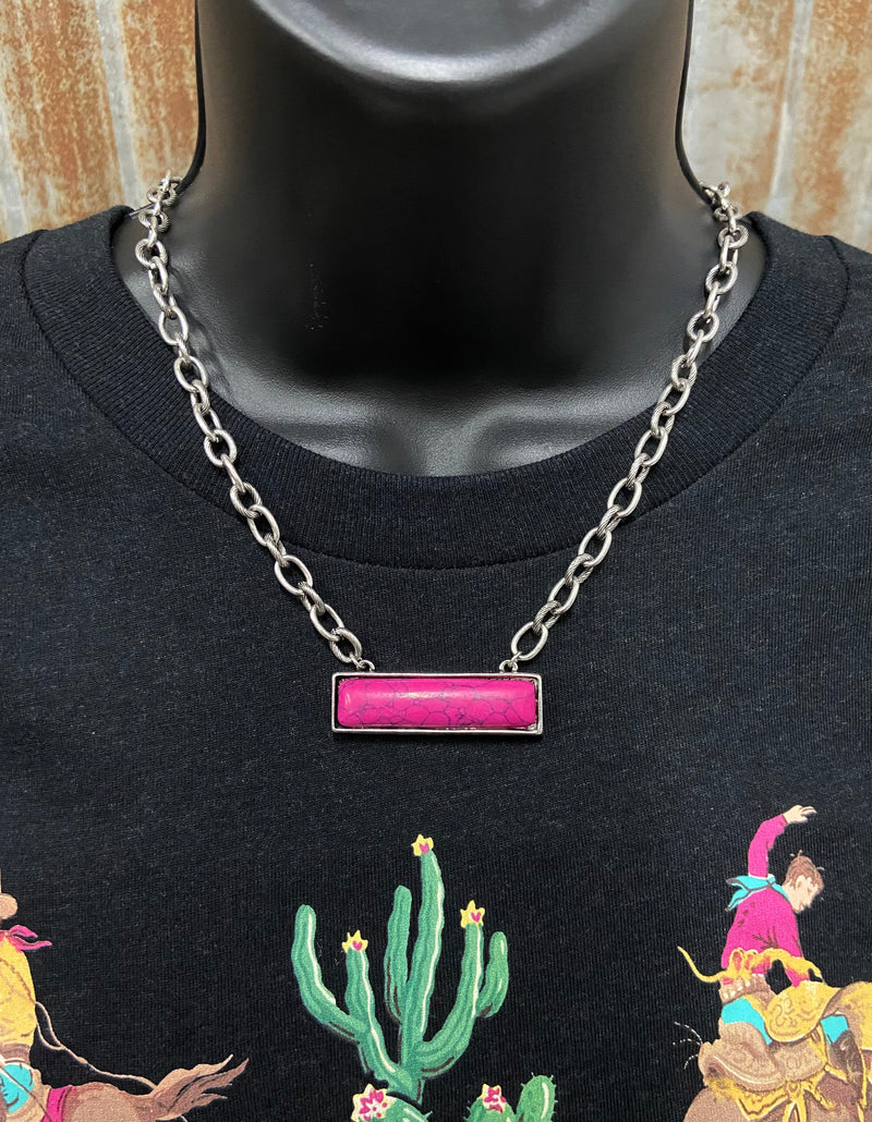 Prescott Pink Bar Necklace