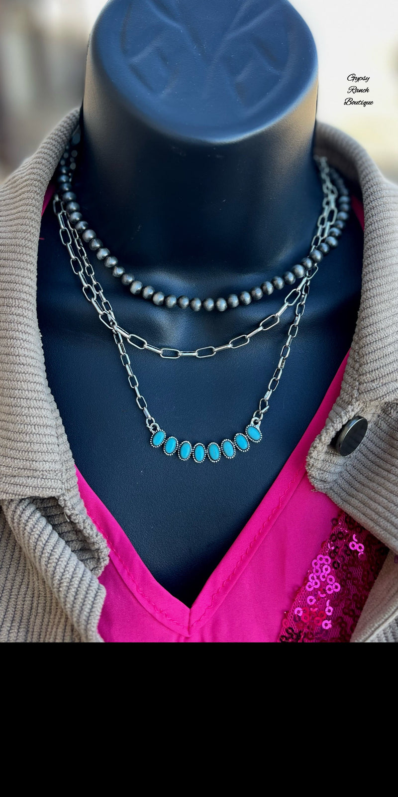Desmond Turquoise Navajo Pearl Layered Necklace