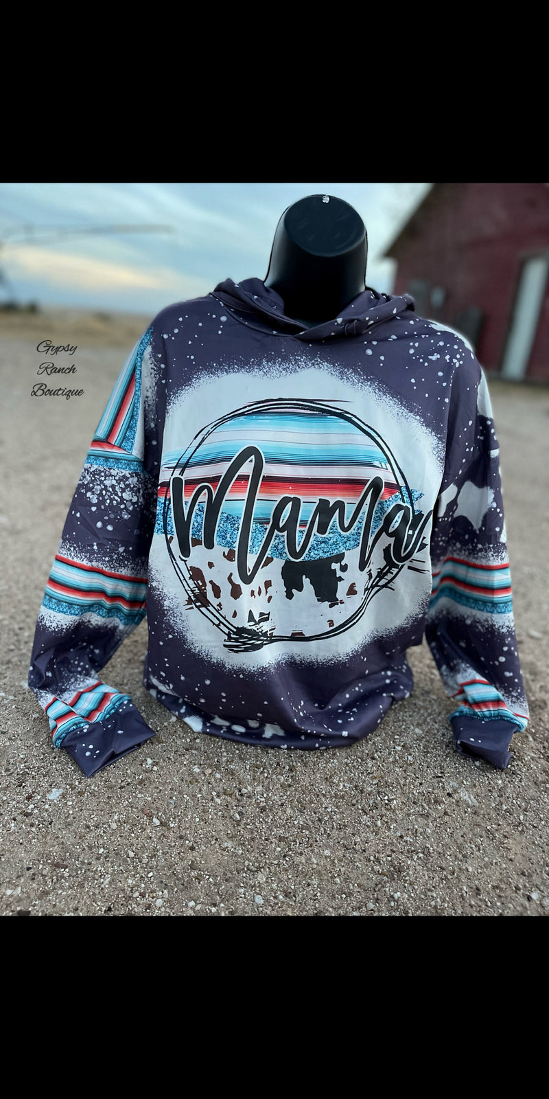 MAMA Serape Hooded Top - Also in Plus Size