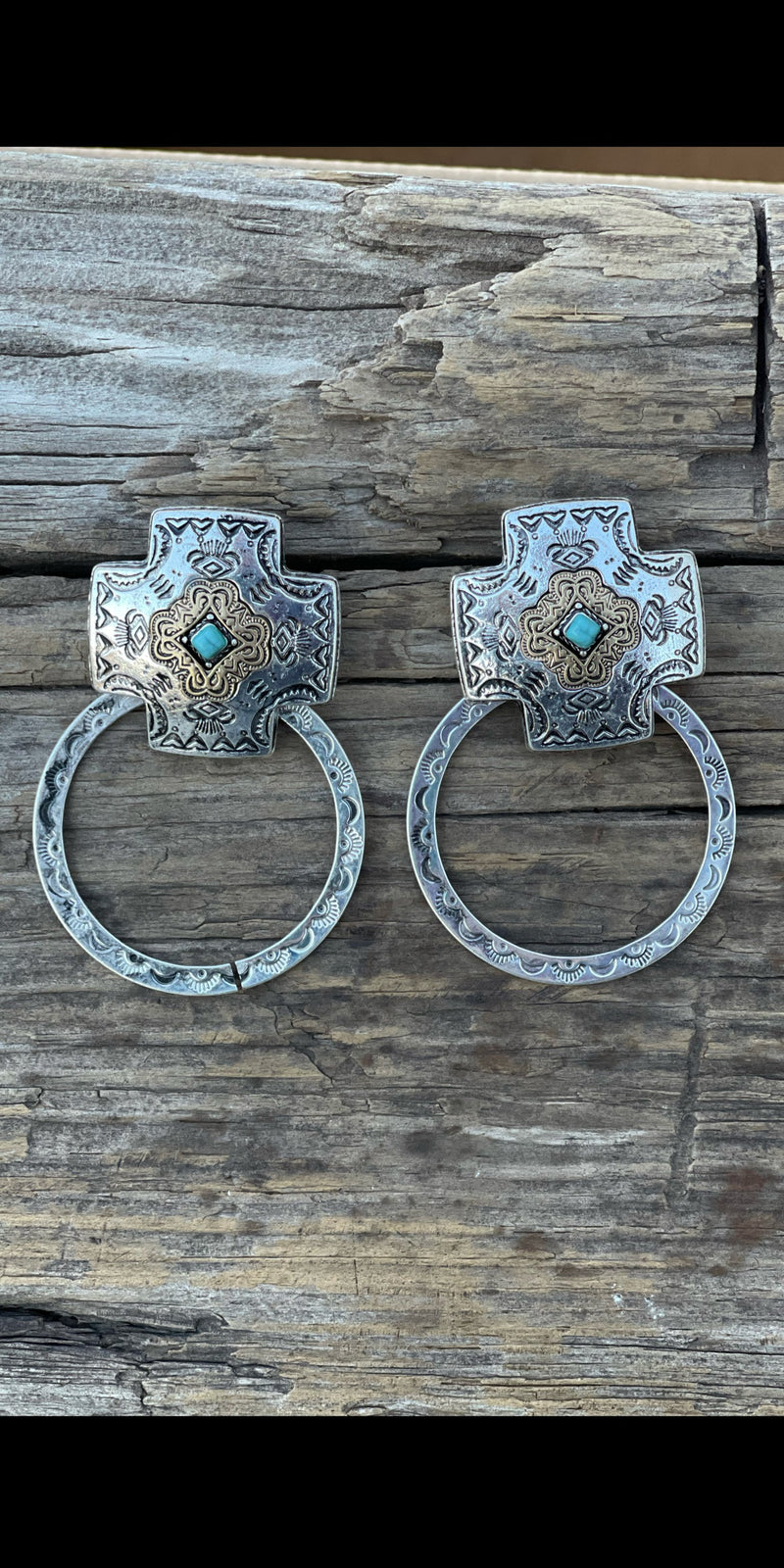 Rough Cut Turquoise Earrings