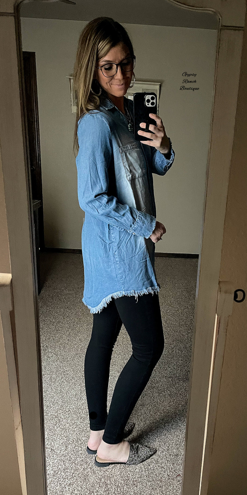 Dress to Impress Denim Tunic Top