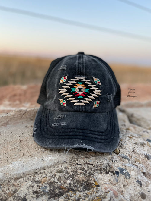 Embroidered Aztec Caps