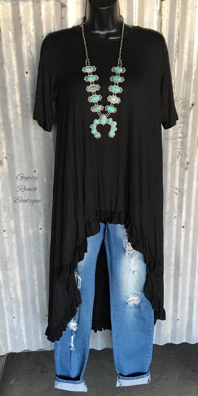 The High Road Hi Lo Black Top - Also in Plus Size