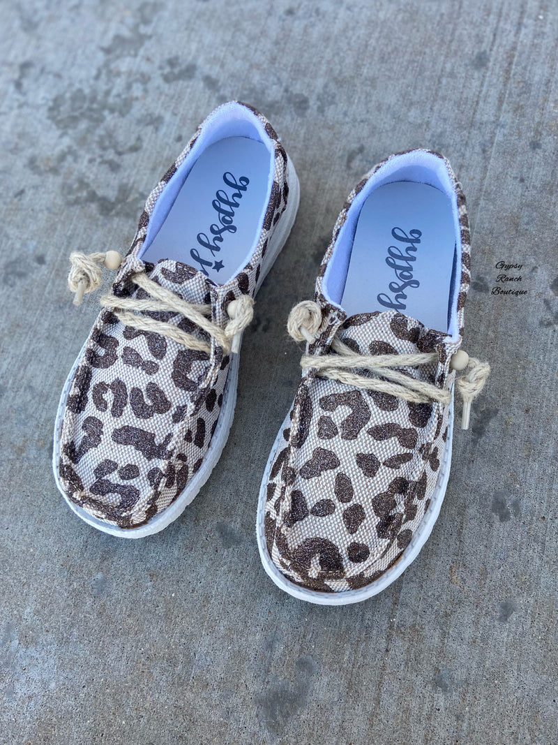 Lead the Way Leopard Shimmer Gypsy Jazz Slip On Shoes