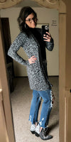 Greeley Leopard Grey Cardigan - Also in Plus Size
