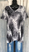 Lewisville Black Tye Dye Top - Also in Plus Size