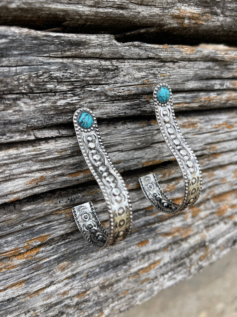Westward Way Turquoise & Silver Earrings