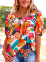 Fractal Fashion Geometric Top  - Also in Plus Size